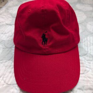 Polo Ralph Lauren Hat Cap Red Adjustable Blue Pony Men`s Unisex